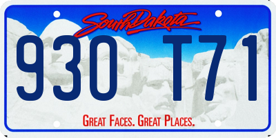 SD license plate 93OT71