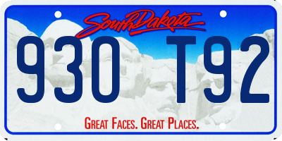 SD license plate 93OT92