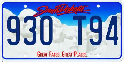 SD license plate 93OT94
