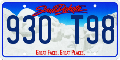 SD license plate 93OT98