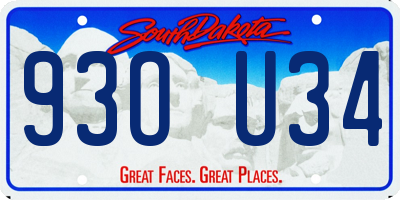 SD license plate 93OU34