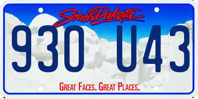 SD license plate 93OU43