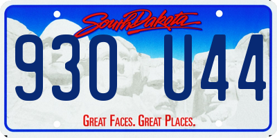 SD license plate 93OU44