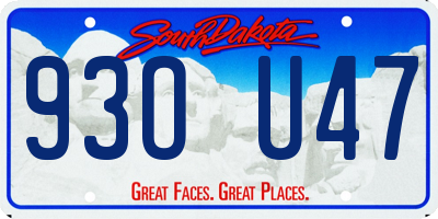 SD license plate 93OU47