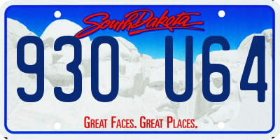 SD license plate 93OU64