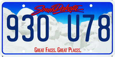 SD license plate 93OU78