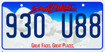 SD license plate 93OU88