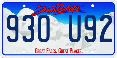 SD license plate 93OU92