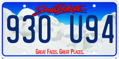 SD license plate 93OU94