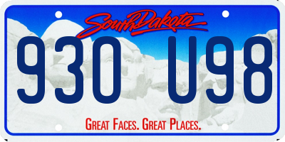 SD license plate 93OU98