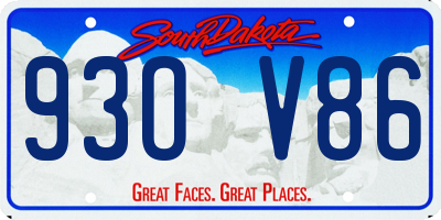 SD license plate 93OV86