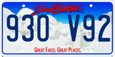 SD license plate 93OV92