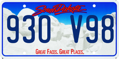 SD license plate 93OV98