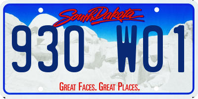 SD license plate 93OW01