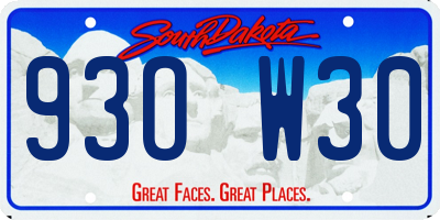 SD license plate 93OW30