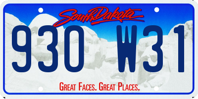 SD license plate 93OW31