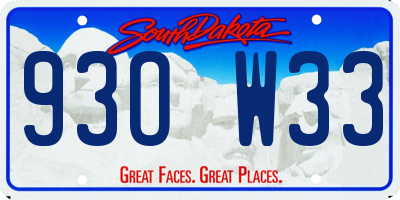 SD license plate 93OW33