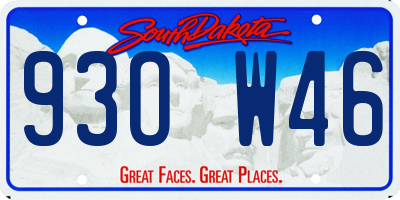 SD license plate 93OW46