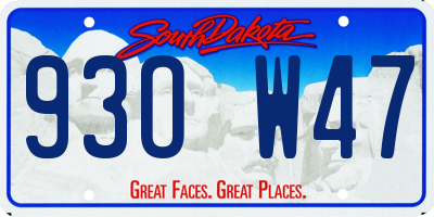 SD license plate 93OW47