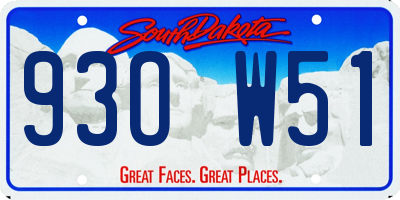 SD license plate 93OW51