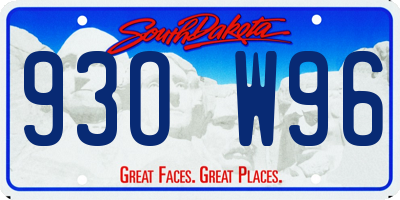 SD license plate 93OW96