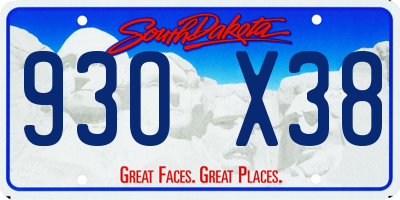 SD license plate 93OX38