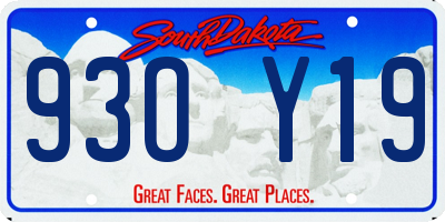 SD license plate 93OY19