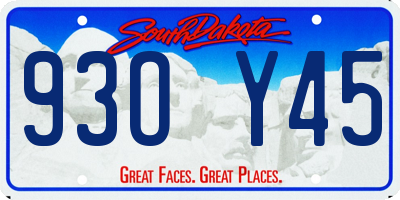 SD license plate 93OY45