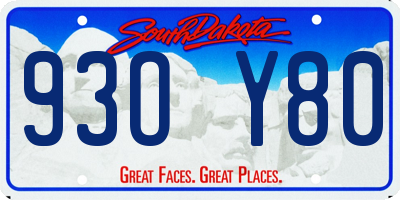 SD license plate 93OY80