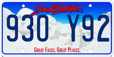 SD license plate 93OY92