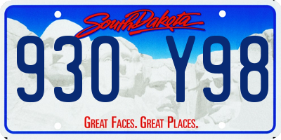 SD license plate 93OY98