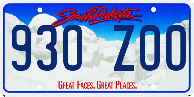 SD license plate 93OZ00