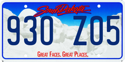 SD license plate 93OZ05