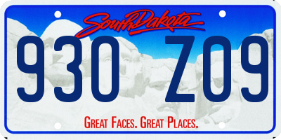 SD license plate 93OZ09