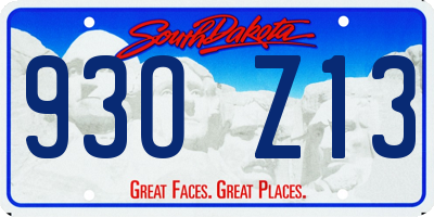 SD license plate 93OZ13