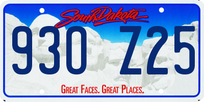 SD license plate 93OZ25