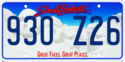 SD license plate 93OZ26