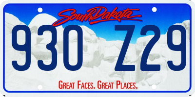 SD license plate 93OZ29