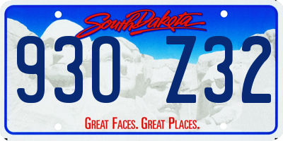 SD license plate 93OZ32