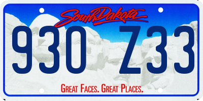 SD license plate 93OZ33