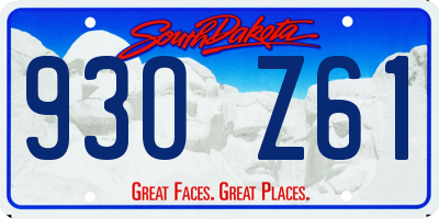 SD license plate 93OZ61