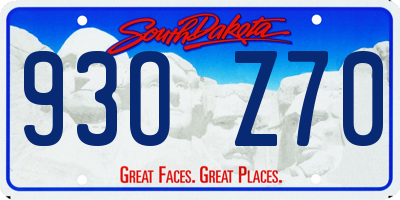 SD license plate 93OZ70