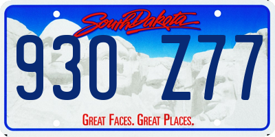 SD license plate 93OZ77