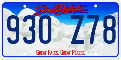SD license plate 93OZ78