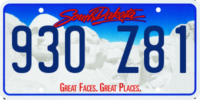 SD license plate 93OZ81