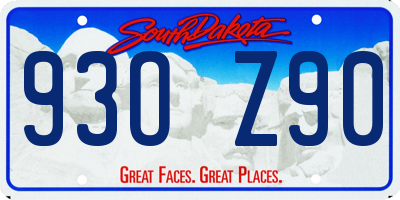 SD license plate 93OZ90