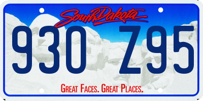 SD license plate 93OZ95