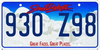 SD license plate 93OZ98