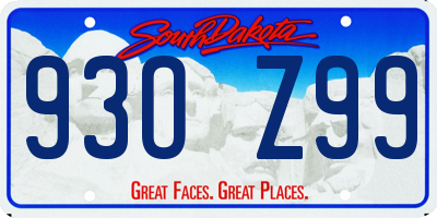 SD license plate 93OZ99