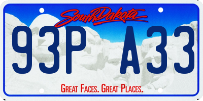 SD license plate 93PA33